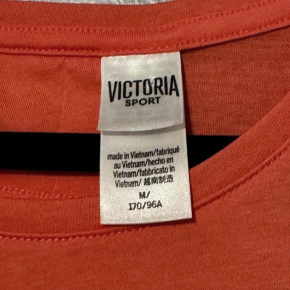 Victoria Sport Medium Coral Lace Up Muscle Tank Open Back Athletic Sleeveless - Picture 3 of 5